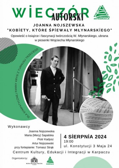 Wieczór autorski z Joanną Nojszewską Kobiety, które śpiewały Młynarskiego