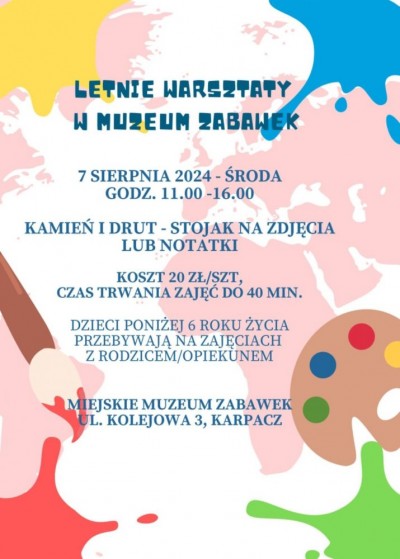 Letnie warsztaty w Muzeum Zabawek