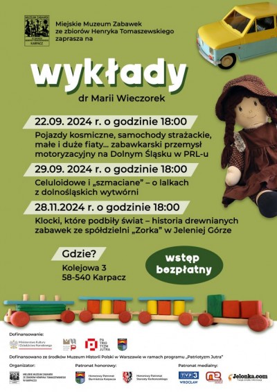 Wykład Pojazdy kosmiczne, samochody strażackie, małe i duże fiaty... zabawkarski przemysł motoryzacyjny na Dolnym Śląsku w PRL-u