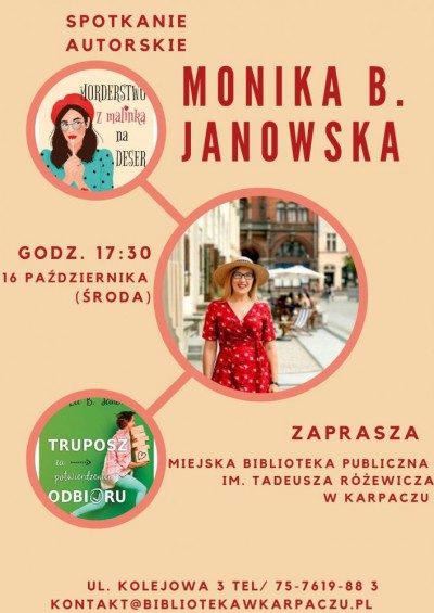 Spotkanie autorskie z Moniką B. Jankowską