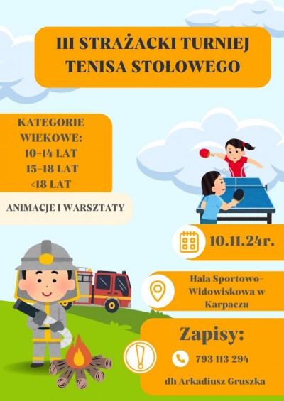 III Strażacki Turniej Tenisa Stołowego