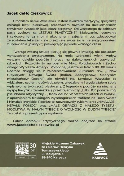 Wernisaż wystawy Małe Obrazki z Małego Tybetu Jacka deHo Cieżkowicza