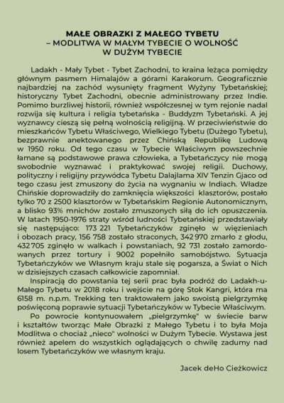 Wernisaż wystawy Małe Obrazki z Małego Tybetu Jacka deHo Cieżkowicza