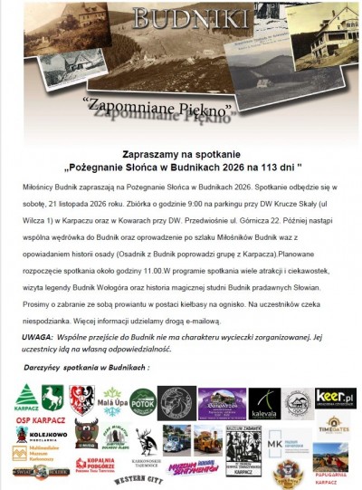 Pożegnanie Słońca w Budnikach 2026