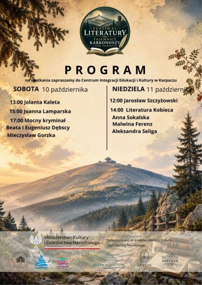 FESTIWAL LITERATURY. TAJEMNICE KARKONOSZY I GÓR IZERSKICH