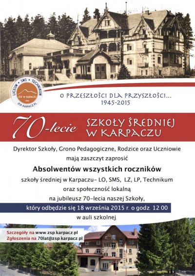 70 - lecie Szkoły Średniej w Karpaczu