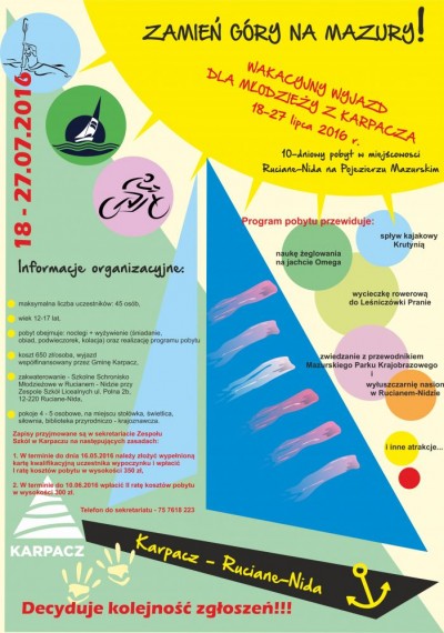 Zamień Góry na Mazury