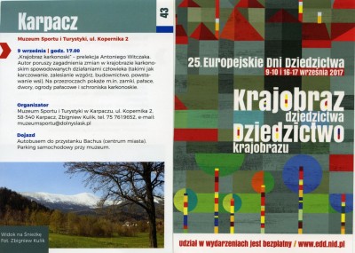 Krajobraz karkonoski - prelekcja Antoniego Witczaka w Muzeum Sportu i Turystyki w Karpaczu