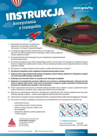 Trampoliny ziemne w parku przy ul. Mickiewicza