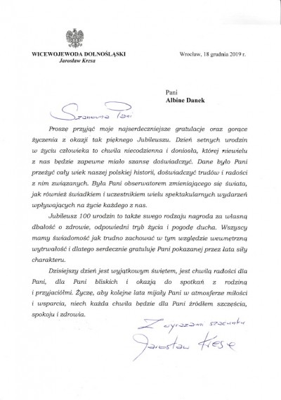 Jubileusz 100-lecia urodzin mieszkanki Karpacza
