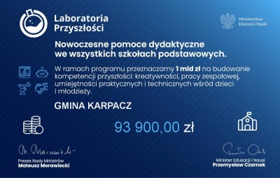 Laboratoria Przyszłości – dofinansowanie 93 900,00 zł