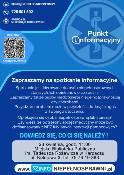 Spotkanie informacyjne Info Niepłnosprawni