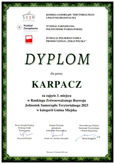 Karpacz na podium rankingu Zrównoważonego Rozwoju JST