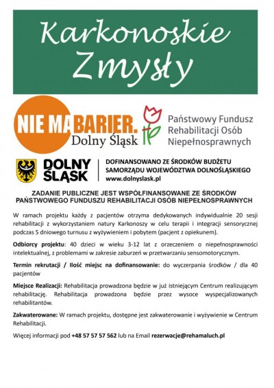 Turnus rehabilitacyjny dla dzieci Karkonoskie Zmysły