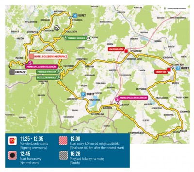 Utrudnienia w ruchu 82.Tour de Pologne etap 2 Karpacz - Karpacz 5 sierpnia 2025