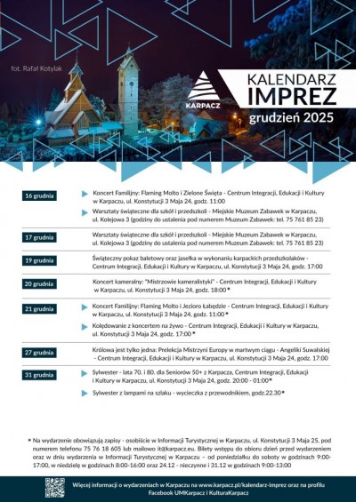 KALENDARZ IMPREZ - GRUDZIEŃ