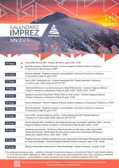 KALENDARZ IMPREZ - LUTY