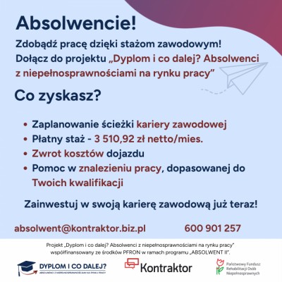 Projekt „Dyplom i co dalej? Absolwenci z niepełnosprawnościami na rynku pracy”