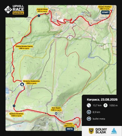 36. Uphill Race Śnieżka 2026 w Karpaczu – utrudnienia w ruchu, utrudnienia na szlakach