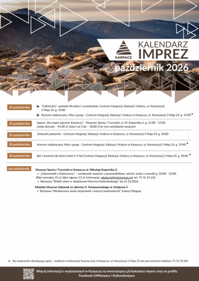 KALENDARZ IMPREZ - PAŹDZIERNIK
